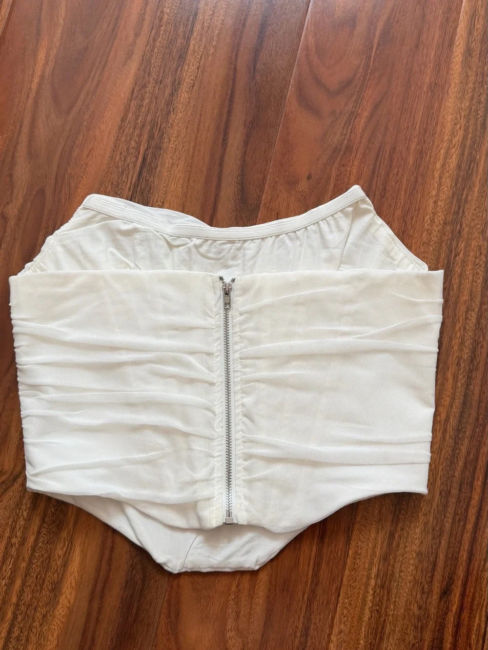 White Ruched Corset - Picture 2 of 4